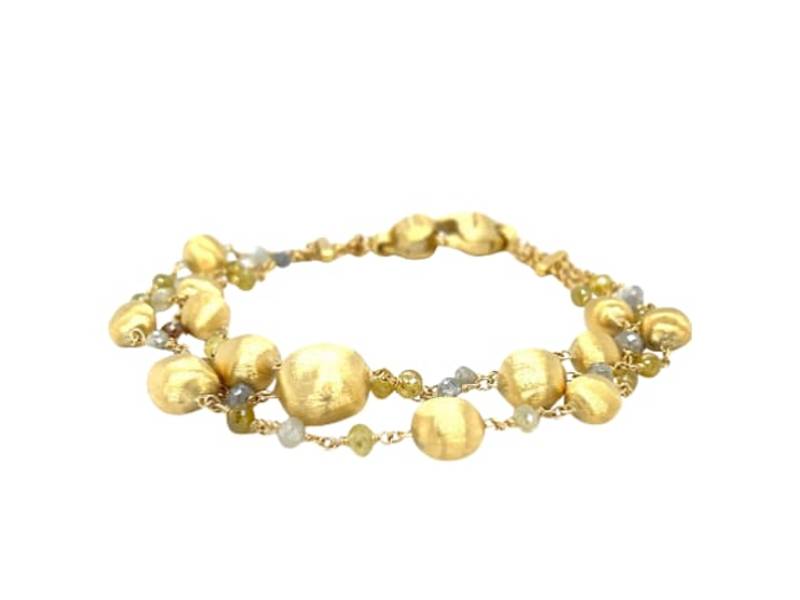 BRACCIALE A 3 FILI IN ORO GIALLO E DIAMANTI COLORATI AFRICA MARCO BICEGO BB2266-BMMIX